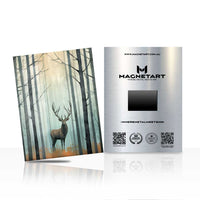 Mystic Forest Stag Metal Wall Art – Minimal Woodland Wildlife Magnetic Aluminium Print | MagnetArt