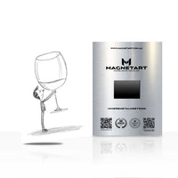 Wine Glass Sketch Metal Wall Art – Modern Bar Line Art Magnetic Aluminium Print | MagnetArt
