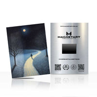 Moonlit Winter Path Metal Wall Art – Serene Night Landscape Magnetic Aluminium Print | MagnetArt