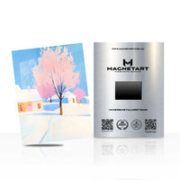 Pastel Winter Tree Wall Art – Minimal Snow Landscape Aluminium Print | MagnetArt