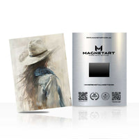 Elegant Woman Portrait Wall Art – Minimalist Fashion Magnetic Aluminium Print | MagnetArt